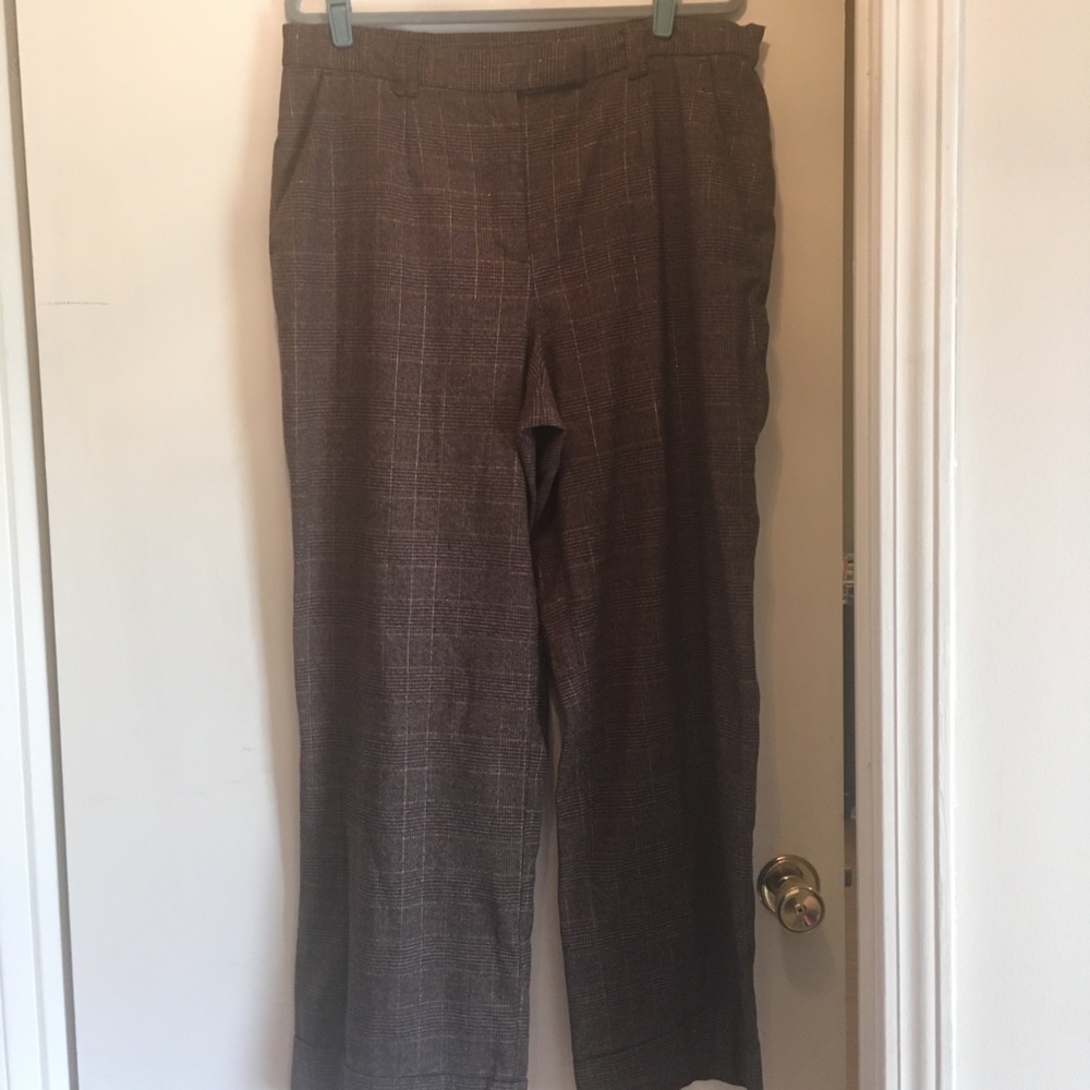 Brown dress pants with gold